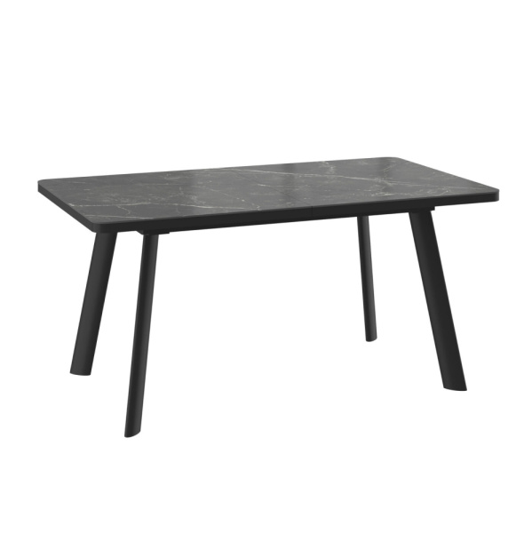 Стол LEON LUX RADIAL-160, раздвижной 160(200)х90, STONE BLACK ST CER/ЧЕРНЫЙ